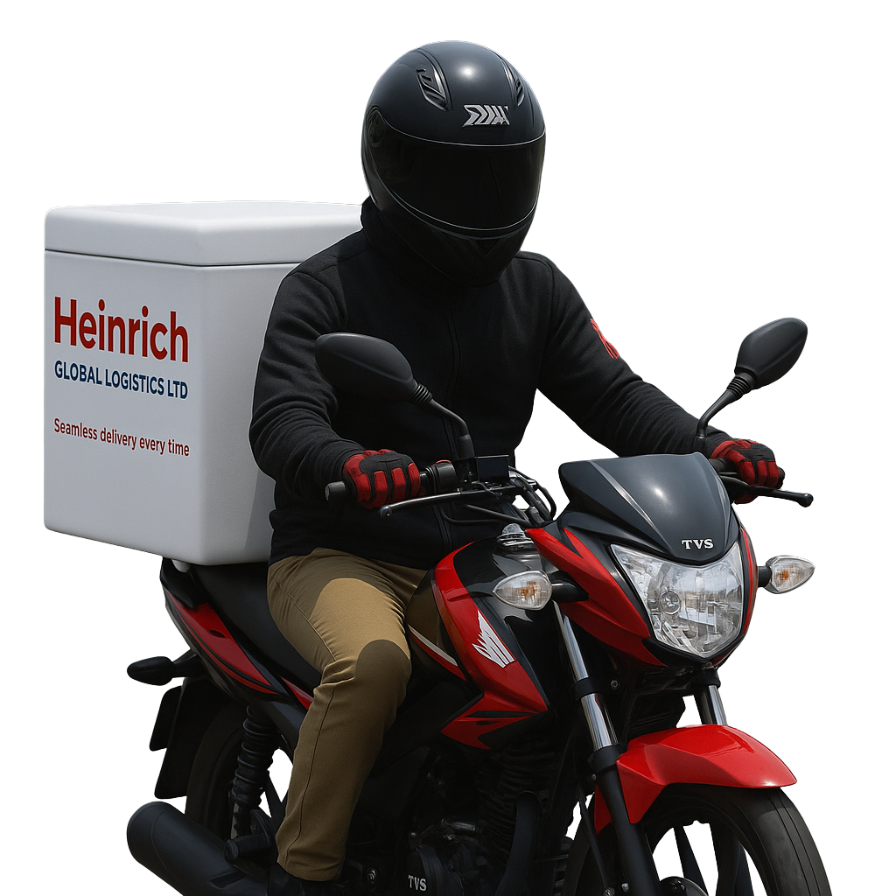 Dispatch rider providing fast delivery service in Warri on a motorcycle