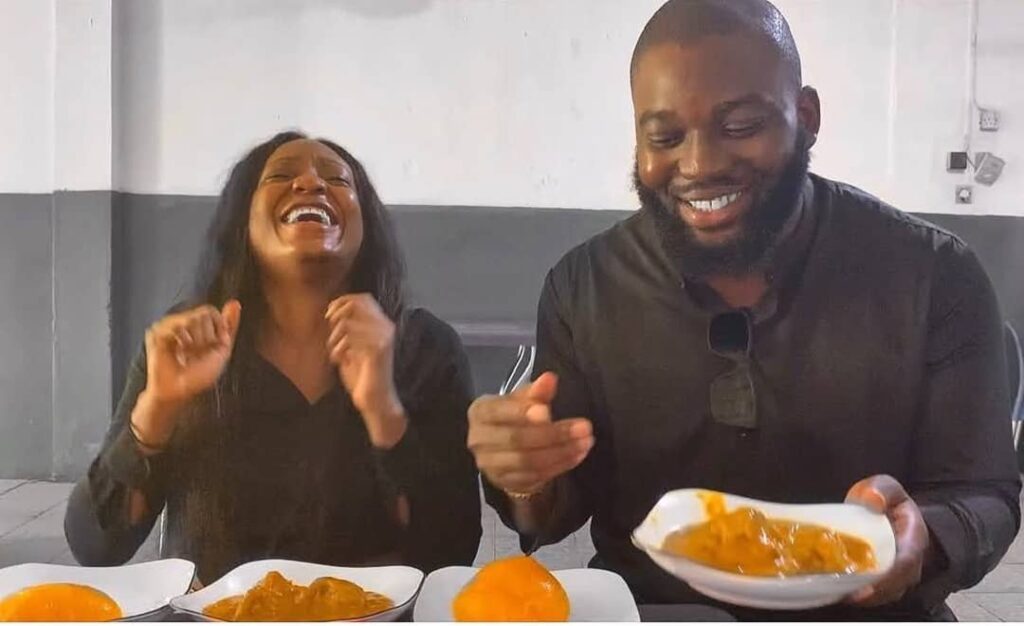 Warri restaurant serving Owoh soup with starch 一 best spots to try Owoh soup in Warri